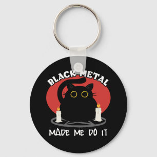 Black Metal Funny Quote Satanic Black Cat Keychain