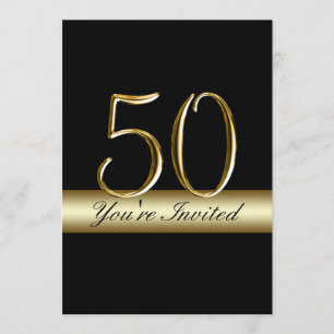 Black Metal Gold Imprimez 50e Invitations d'annive