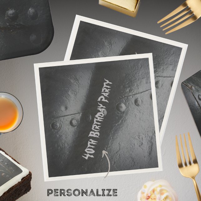 Black metal loft-style man's party napkin (Creator Uploaded)