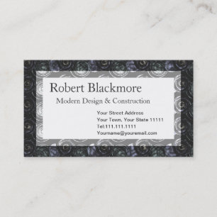 Black Metal Men's Construction Abstract Pattern Business Card