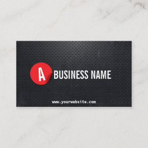 Black Metal Red Label Dispatcher Business Card