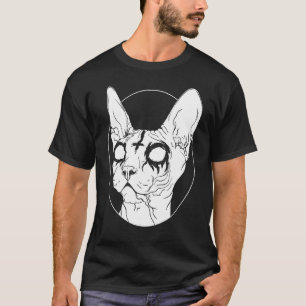 Black Metal Sphynx Cat Goth and Death Gift for Men T-Shirt