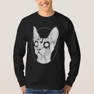 Black Metal Sphynx Cat I Goth And Death Metal T-Shirt