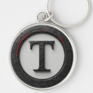 🔴 Black Metal T Monogram Emblem 🔴 Keychain