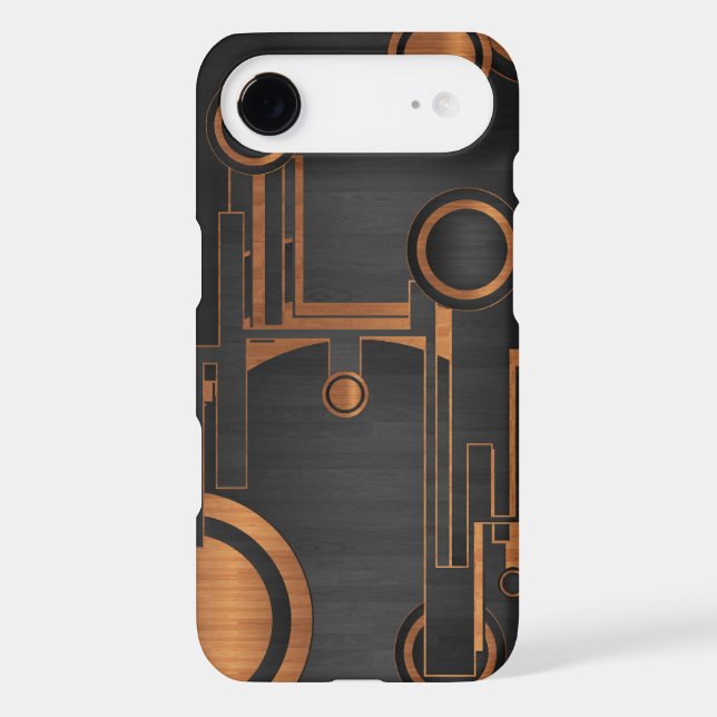 black metal with wood circles Case-Mate iPhone case (Back)