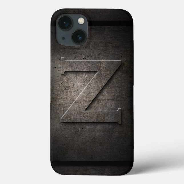 Black Metal Z Monogram Iphone Case (Back)
