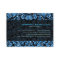 Black & Metallic Blue Floral Damasks Monogramed