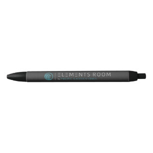 Black Metallic Brushed Aluminum Look Black Ink Pen