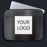 Black Metallic - Custom Logo Promotional Laptop Sleeve<br><div class="desc">Modern Black Faux Metallic Stainless Elegant Your Custom Logo Promotional Laptop Bag or Sleeve Promotional (promo) advertisement Case. This classy professional business computer case can be customized to include your company or business logo.</div>