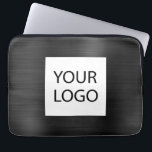 Black Metallic - Custom Logo Promotional Laptop Sleeve<br><div class="desc">Modern Black Faux Metallic Stainless Elegant Your Custom Logo Promotional Laptop Bag or Sleeve Promotional (promo) advertisement Case. This classy professional business computer case can be customized to include your company or business logo.</div>