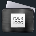 Black Metallic - Custom Logo Promotional Laptop Sleeve<br><div class="desc">Modern Black Faux Metallic Stainless Elegant Your Custom Logo Promotional Laptop Bag or Sleeve Promotional (promo) advertisement Case. This classy professional business computer case can be customized to include your company or business logo.</div>