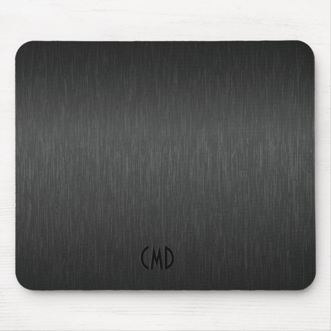 Black Metallic Design Brushed Aluminum Look Mouse Pad (Front)