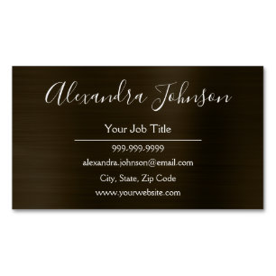 Black Metallic Foil Modern and Elegant Magnetic Business Card