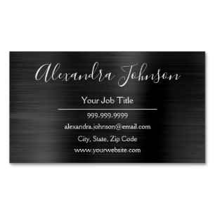 Black Metallic Foil Modern and Elegant Magnetic Business Card