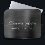 Black Metallic - Monogram Business Professional Laptop Sleeve<br><div class="desc">Modern Black Faux Metallic Stainless Elegant Monogram Promotional Laptop Bag or Sleeve Promotional (promo) advertisement Case. This classy professional business computer case can be customized to include your monogrammed name and job title profession or position.</div>