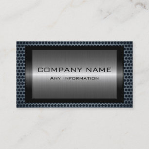 Black Metallic Silver Grey Steel Metal Hole Look Business Card