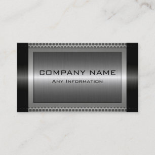 Black Metallic Silver Grey Steel Metal Look #8 Business Card