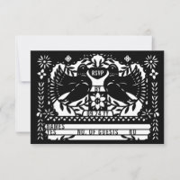Black Mexican Fantail Doves Papel Picado