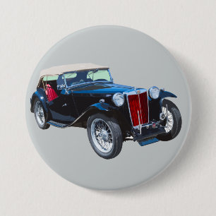 Black Mg Tc Antique Car 3 Inch Round Button