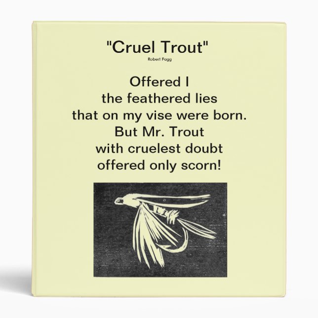 "Black Midge-Cruel Trout" Fly Fishing Journal Binder (Front)