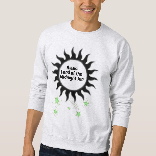 Black Midnight Sun of Alaska Design Sweatshirt (Front)