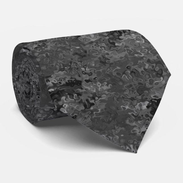 BLACK MINGLE TIE (Rolled)