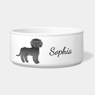 Black Mini Goldendoodle Cartoon Dog & Name