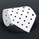 Black Mini Polka Dot Pattern on White Tie<br><div class="desc">Stylish black mini polka dots form a classic geometric pattern on a white background.

To see the design on other items,  click the "Rocklawn Arts" link.

Digitally created image.
Copyright ©Claire E. Skinner. All rights reserved.</div>