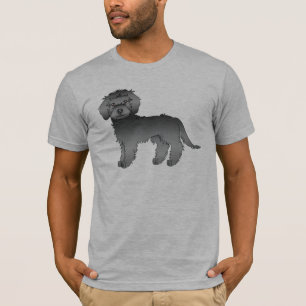 Black Miniature Goldendoodle Cute Cartoon Dog T-Shirt