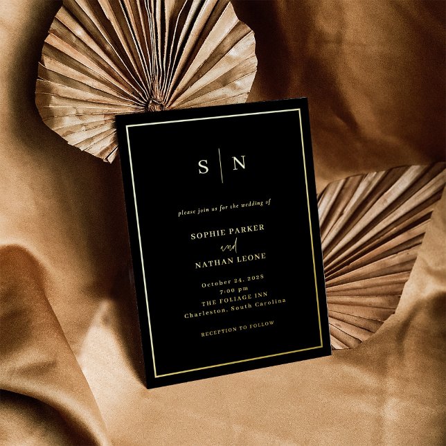 Black Minimal and Chic Border Wedding | Gold (Creator Uploaded)