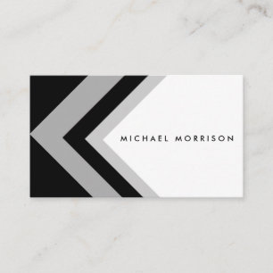 Black minimal congregation arrow geometric modern business card