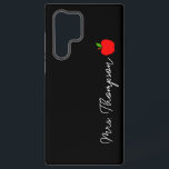 Black Minimal Custom Name Teacher Red Apple Gift Samsung Galaxy Case<br><div class="desc">This is a Black Minimal Custom Name Teacher Red Apple Gift Galaxy Phone Case!</div>