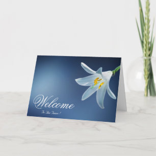 Black Minimal Daisy Welcome Wishing Card