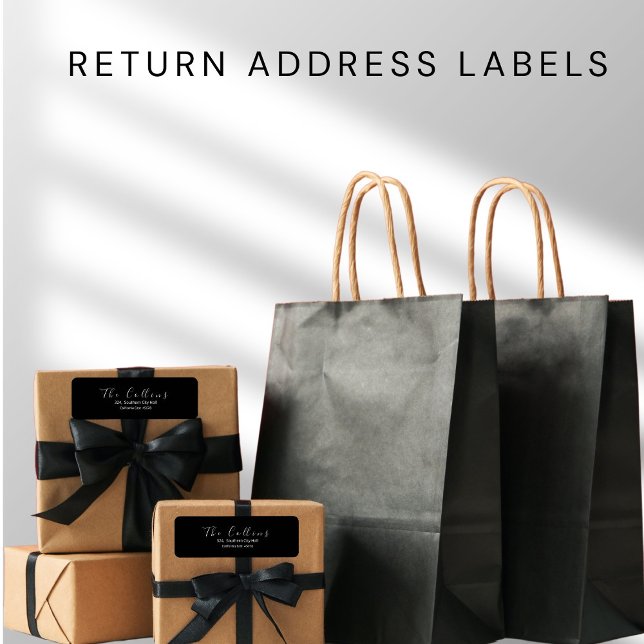   Black Minimal elegant return Address  label (Creator Uploaded)
