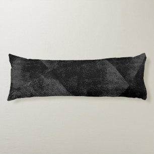 Black Minimal Geometric Ink Texture Body Pillow