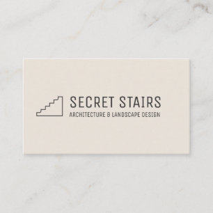 Black Minimal Logo Architecture Stairs Steps Business Card