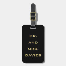 Black Minimal Personalized Bag Tag