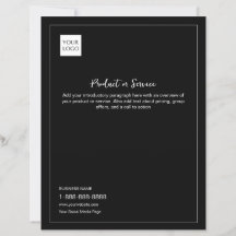Black Minimal White Business Logo Marketing Flyer