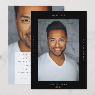 Black Minimalism Portrait Photo College University Announcement