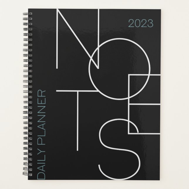 Black Minimalist Aesthetic Typographic Planner (Front)