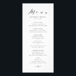 Black Minimalist Dainty Script Wedding Menu Card<br><div class="desc">Black Minimalist Dainty Script Menu Rack Card | Elegant and stylish menu card featuring whimsical script, classic typography and blush pink back colour. Personalize by adding your own details. This menu card will be perfect for weddings, graduations, retirement parties and so much more. Matching items and other colours are available....</div>