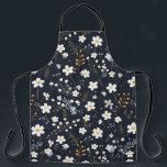 Black Minimalist Gentle Garden Wildflowers Nursery Apron<br><div class="desc">Black Minimalist Gentle Colourful Garden Wildflowers Nursery Room Green yellow Area Rug</div>
