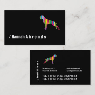 Black minimalist German Boxer Silhouette  Business Card