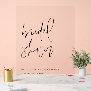 Black Minimalist Handwritten Bridal Shower Acrylic Sign