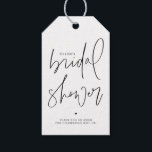 Black Minimalist Handwritten Script Bridal Shower Gift Tags<br><div class="desc">These minimalist bridal shower gift tags are the perfect way to add a stylish finishing touch to your favours. The clean handwritten script gives them a soft, modern look that works beautifully with almost any party theme. You can attach them to gift bags, candles, jars, or any small favour. They're...</div>