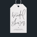 Black Minimalist Handwritten Script Bridal Shower Gift Tags<br><div class="desc">These minimalist bridal shower gift tags are the perfect way to add a stylish finishing touch to your favours. The clean handwritten script gives them a soft, modern look that works beautifully with almost any party theme. You can attach them to gift bags, candles, jars, or any small favour. They're...</div>