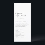 Black Minimalist Handwritten Script Modern Wedding Program<br><div class="desc">This minimalist wedding program features a modern layout with clean typography and elegant handwritten script. It’s designed to guide your guests through the ceremony while complementing your wedding style. The layout includes space for the order of events, wedding party names, and optional thank-you notes. The simple, neutral design works beautifully...</div>