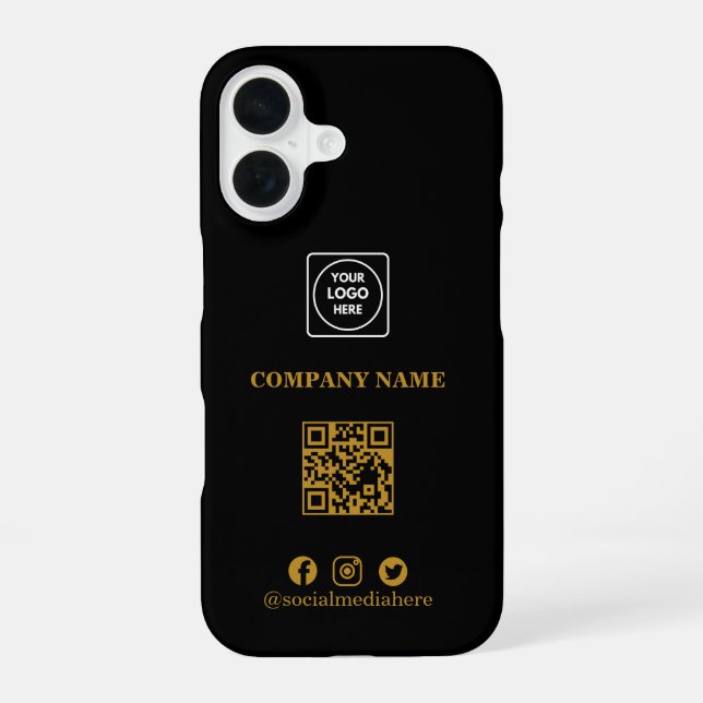 Black Minimalist Logo QR Code iphone case (Back)