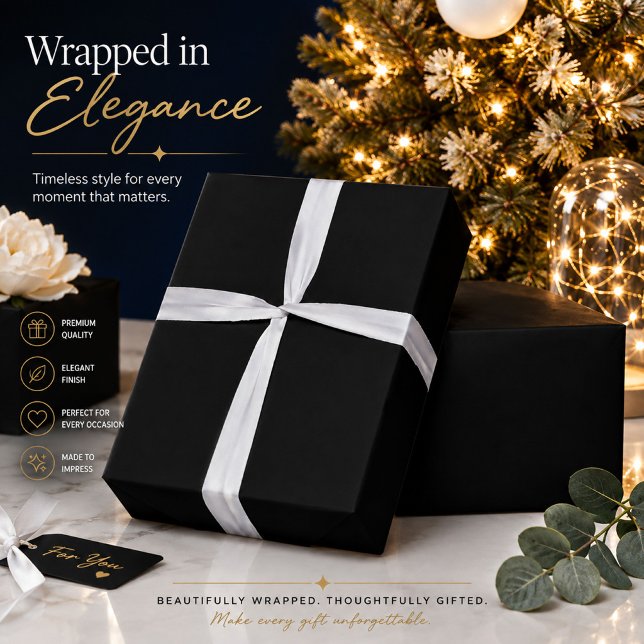Black Minimalist Luxury Wrapping Paper (Creator Uploaded)