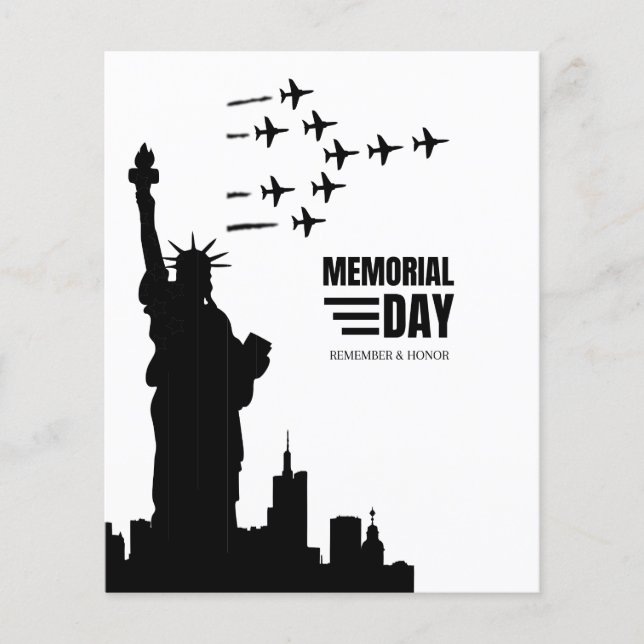 Black Minimalist Memorial Day Flyer (Front)